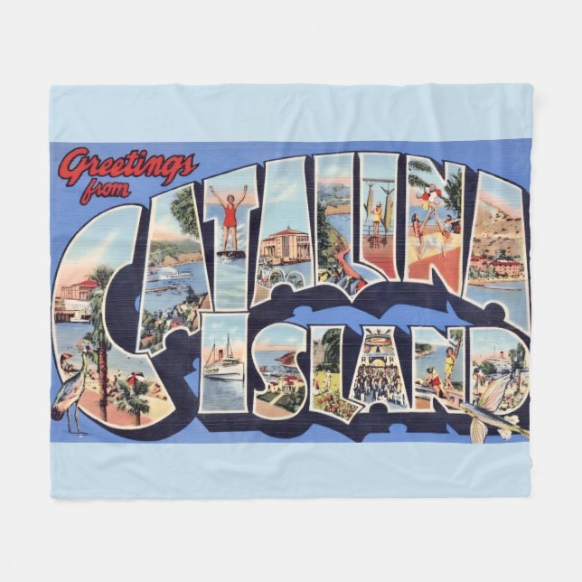 Catalina Island Greeting  Fleecefilt (Framsidan (Horisontell))