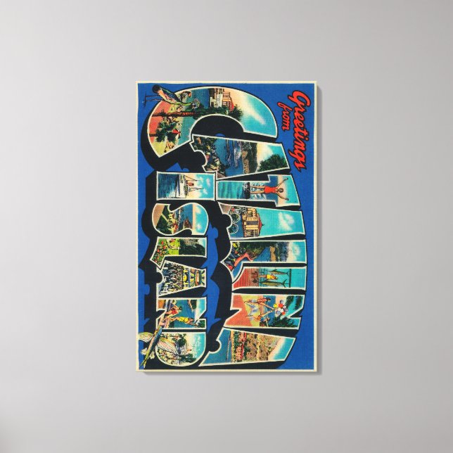 Catalina Island, Kalifornien - Large Brev Canvastryck (Framsida)