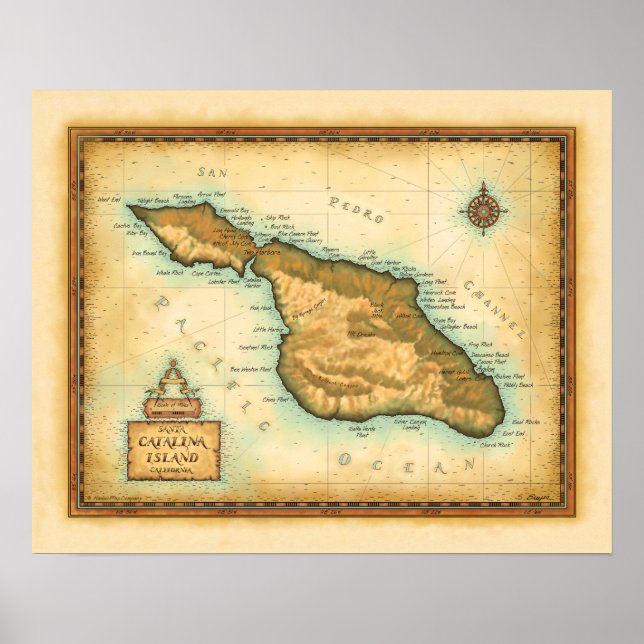 Catalina Island Kalifornien Poster (Framsidan)