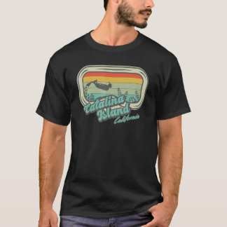 Catalina Island Kalifornien Retro Snorkling Och Di T Shirt