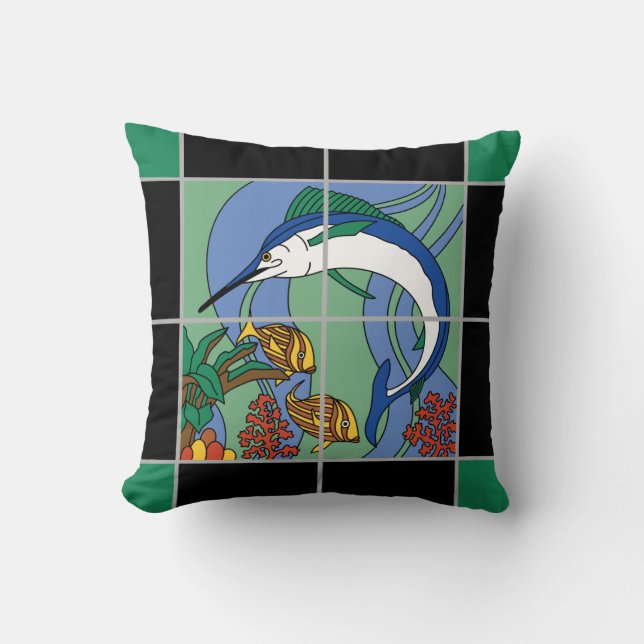 Catalina Island Marlin Design Kudde (Framsida)