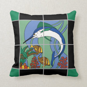 Catalina Island Marlin Design Kudde