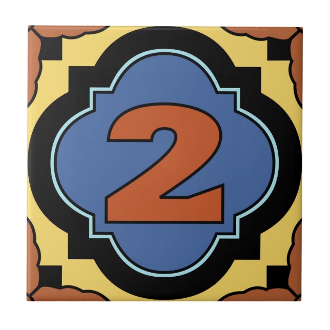 Catalina Island Number Adress Tile 2 Kakelplatta (Framsidan)