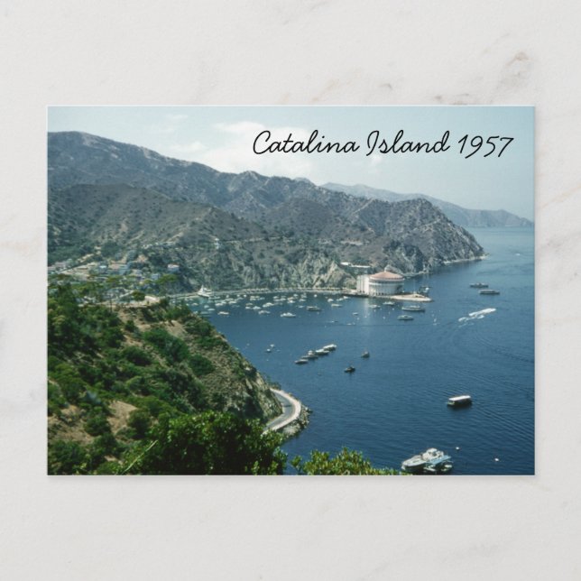 Catalina Island Retro 1957 Historic Landmark Vykort (Framsida)