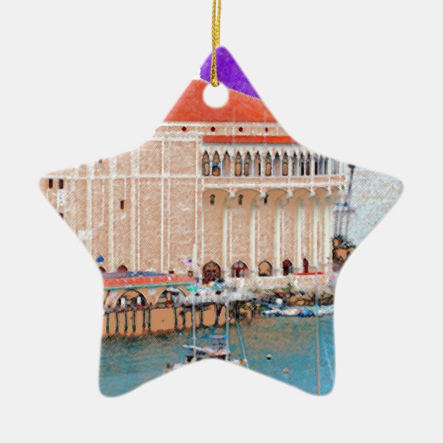 Catalina ö julgransprydnad keramik (Framsidan)