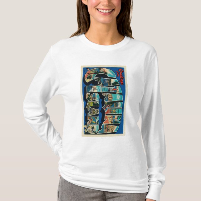 Catalina ö, Kalifornien - stort brev T-shirt (Framsida)