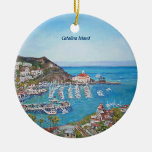 Catalina ö - oval prydnad julgransprydnad keramik