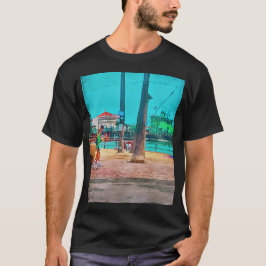 Catalina-ön Avalon Ca-Grönten Pier och Casino T Shirt