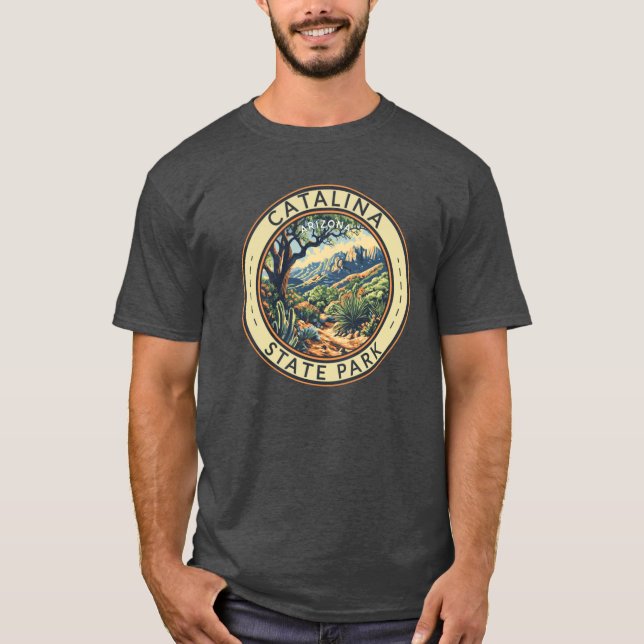 Catalina State Park Arizona Travel Art Badge Overs T Shirt (Framsida)