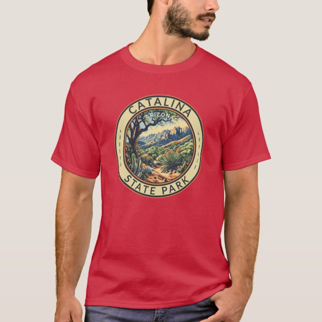 Catalina State Park Arizona Travel Art Badge Overs T Shirt (Framsida)