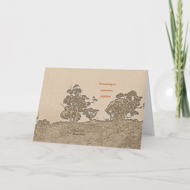 ’Catalina Träd #2’ med dikt: Enkel Vänskap Kort (Framsida)