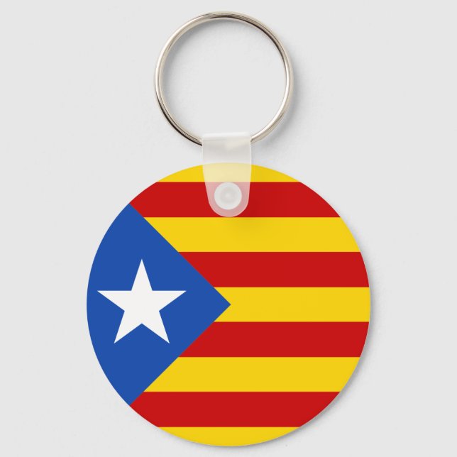 Catalonia Estrellada Flagga Keychain Nyckelring (Framsida)