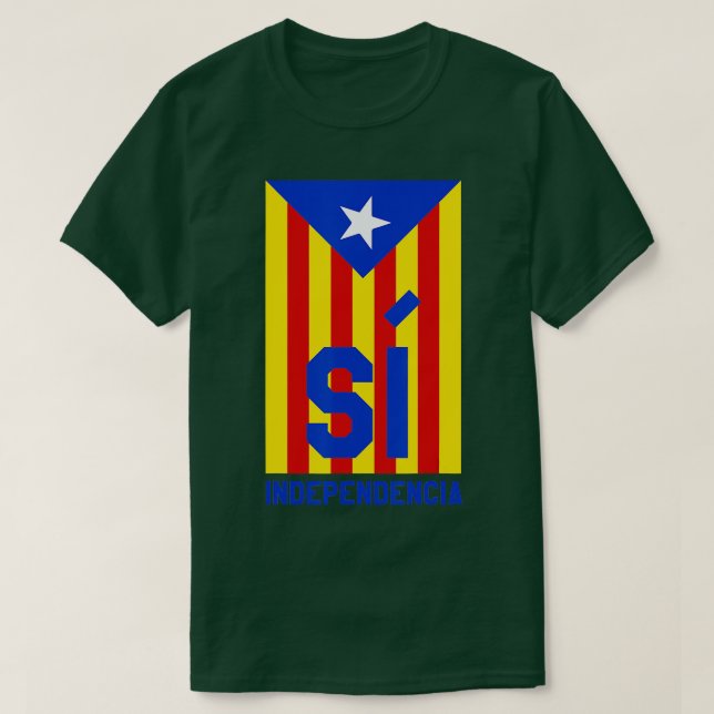 Catalonia Flagga Shirt Catalunya Catalanan Indepen T Shirt (Design framsida)