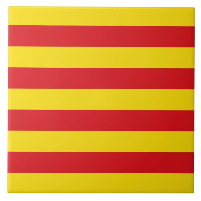 Catalonia Flagga Tile Kakelplatta (Framsidan)