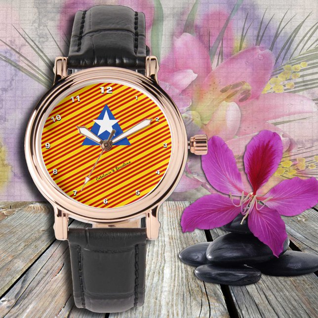 Catalonia Flagga watch, Catalan mode / La Senyera Armbandsur (Skapare uppladdad)