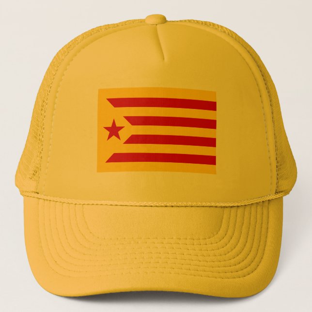 Catalonia Red Starred Flagga Truckerkeps (Framsida)