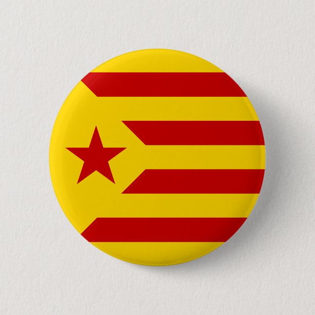 Catalonia röd Starred flagga Knapp (Framsida)