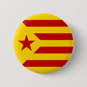 Catalonia röd Starred flagga Knapp