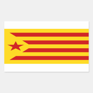 Catalonian socialistisk Estelada Rektangulärt Klistermärke