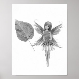 Catalpa Träd Fairy med Löv Poster