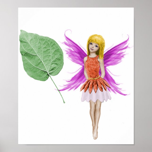 Catalpa Träd Fairy med Löv Poster (Framsidan)