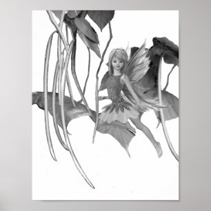 Catalpa Träd Fairy with Seed Pods Poster