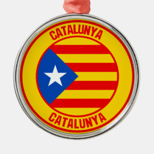 Catalunya Round Emblem Julgransprydnad Metall