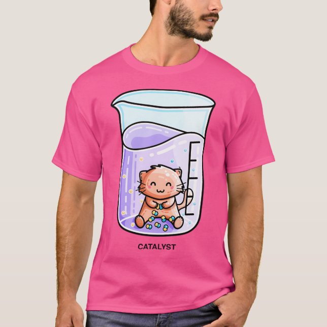 Catalyst Cute Chemistry Cat Pun T Shirt (Framsida)