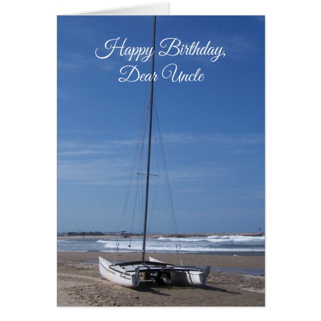 Catamaran Boat farbror Birthday Card Hälsningskort (Framsidan)