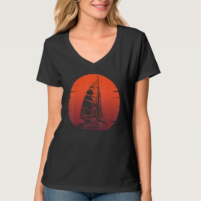 Catamaran Boat Sailing 5 T Shirt (Framsida)