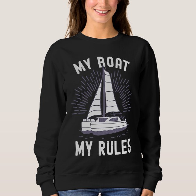 Catamaran Captain My Boat My Rules Catamaran Capta T Shirt (Framsida)