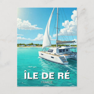 Catamaran Île de Ré Frankrike Travel Vykort