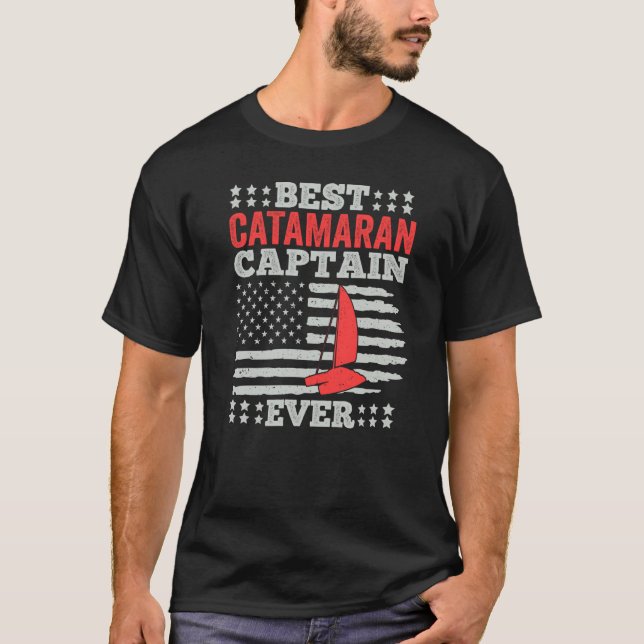 Catamaran Sailing Captain Sailor Best Catamaran Ca T Shirt (Framsida)