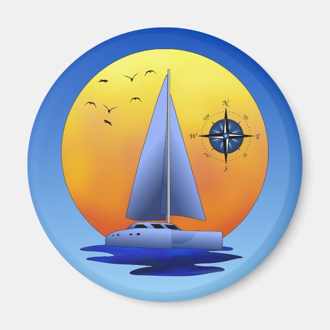 Catamaran Sailing Magnet (Framsidan)