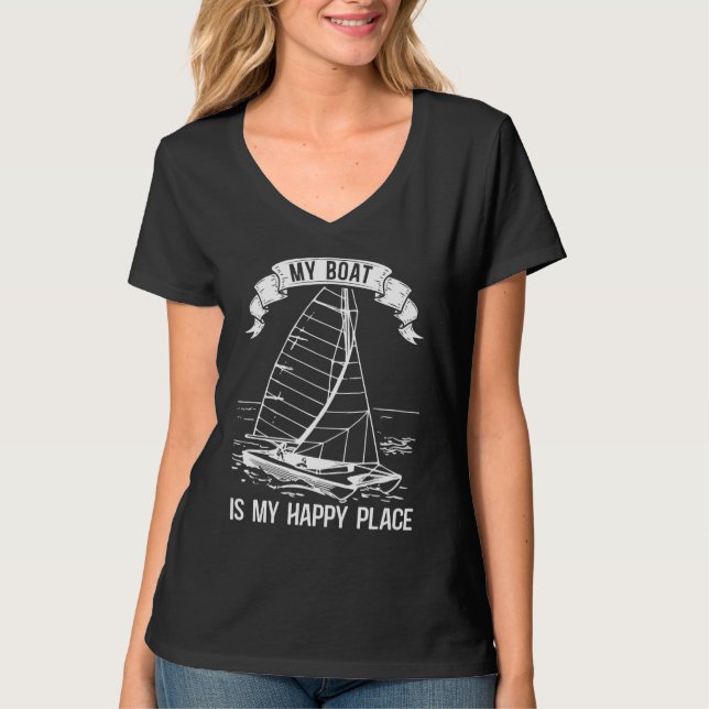 Catamaran Two Hulls Sailing Quote Catamaran Captai T Shirt (Framsida)