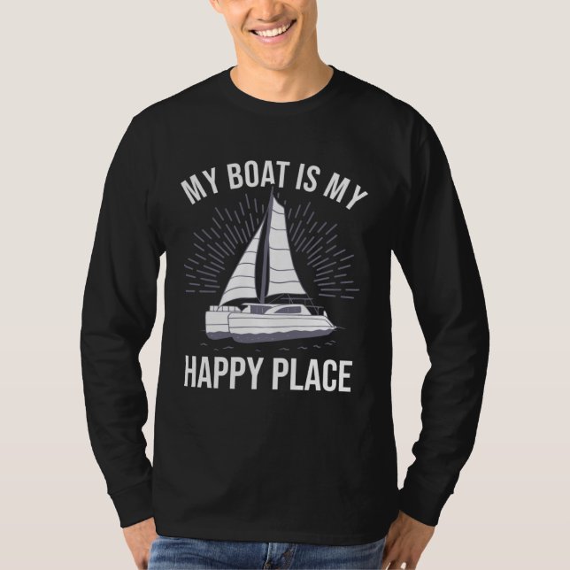 Catamaran Two Hulls Sailing Quote Catamaran Captai T Shirt (Framsida)