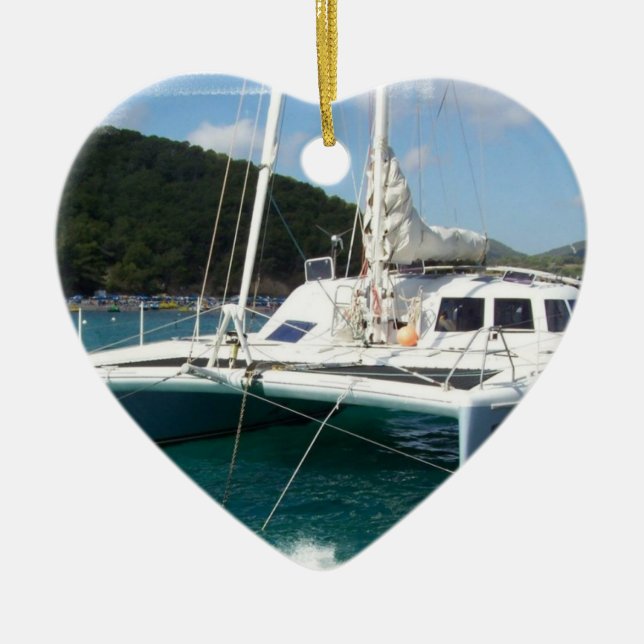 Catamaranprydnadar Julgransprydnad Keramik (Framsidan)
