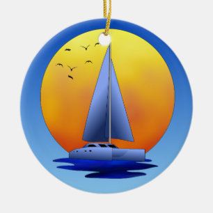Catamaransegling Julgransprydnad Keramik