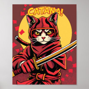 Catana Cat Ninja Poster