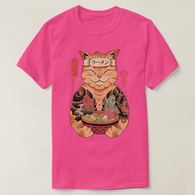Catana - Cute japansk-inspirerad katt T Shirt (Design framsida)