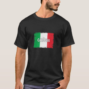 Catania Italien Stad Med Italienska Flaggan T Shirt