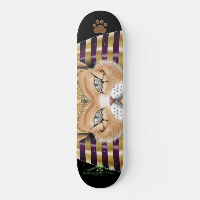 CATankhaMEOW Mini Skateboard Bräda 18,5 Cm (Framsida)