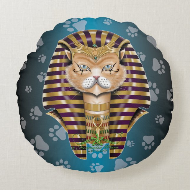 CATankhaMEOW Rund Kudde (Framsidan)