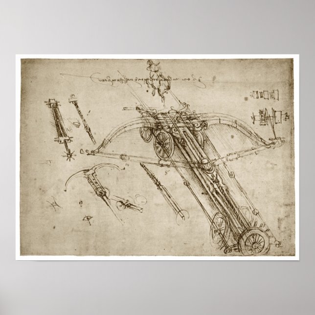 Catapult, Leonardo da Vinci, 1490 Poster (Framsidan)