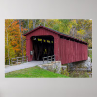 Cataract Covered Bridge över Mill Bäck