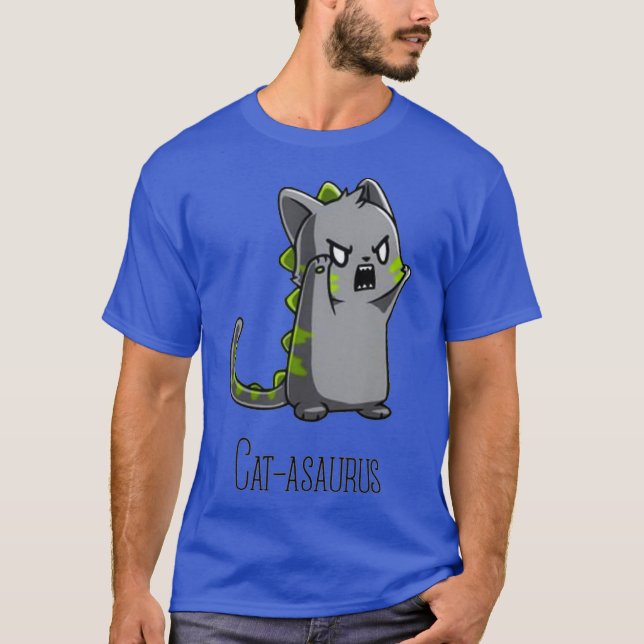 Catasaurus Kitten Kattunge Dinosaur T-Rex Dino Cat T Shirt (Framsida)