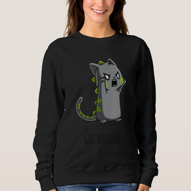 Catasaurus Kitten Kattunge Dinosaur T-Rex Dino Fun T Shirt (Framsida)