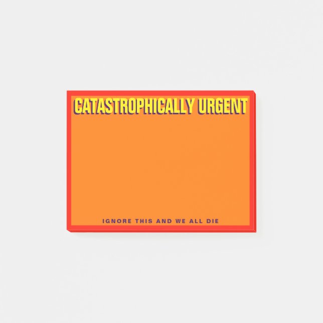 CATASTROPHICALLY AKUT (orangen) Post-it Block (Framsida)