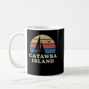 Catawba Island OH Vintage Sailboat 70 s Throwback Kaffemugg