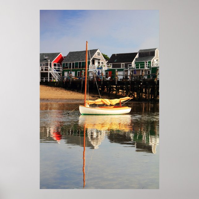 Catboat and water front, Provincetown MORSA, Cape  Poster (Framsidan)